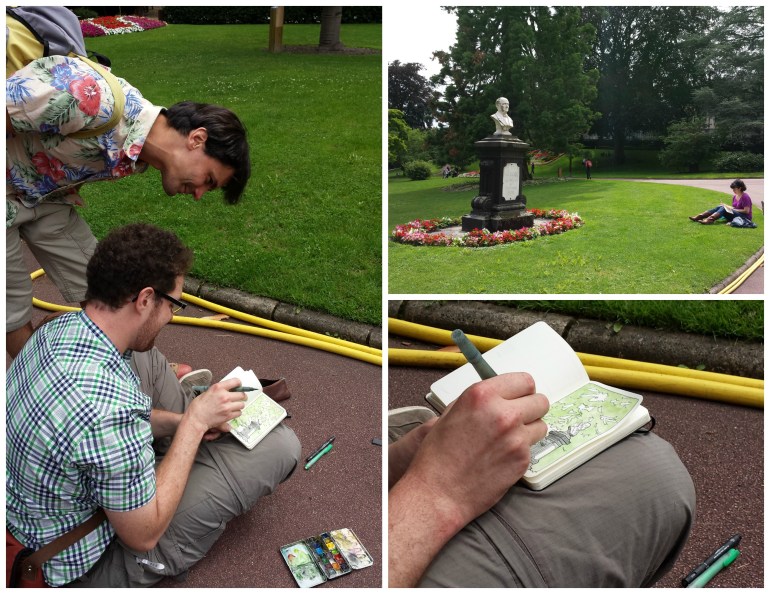 Avec Tazab en guest à gauche, que je remercie pour n'avoir fait aucun commentaire sur mon premier dessin